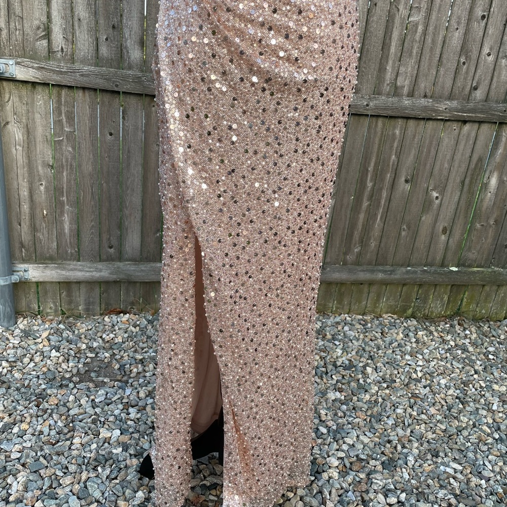 Prom Dress Ladivine Cinderella Divine Sequin 4  Gown CD260 Rose Gold Bridesmaid - Picture 5 of 11